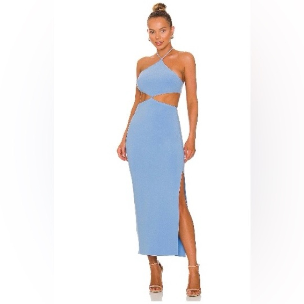 Bec + Bridge Sky Blue Halter Midi Dress